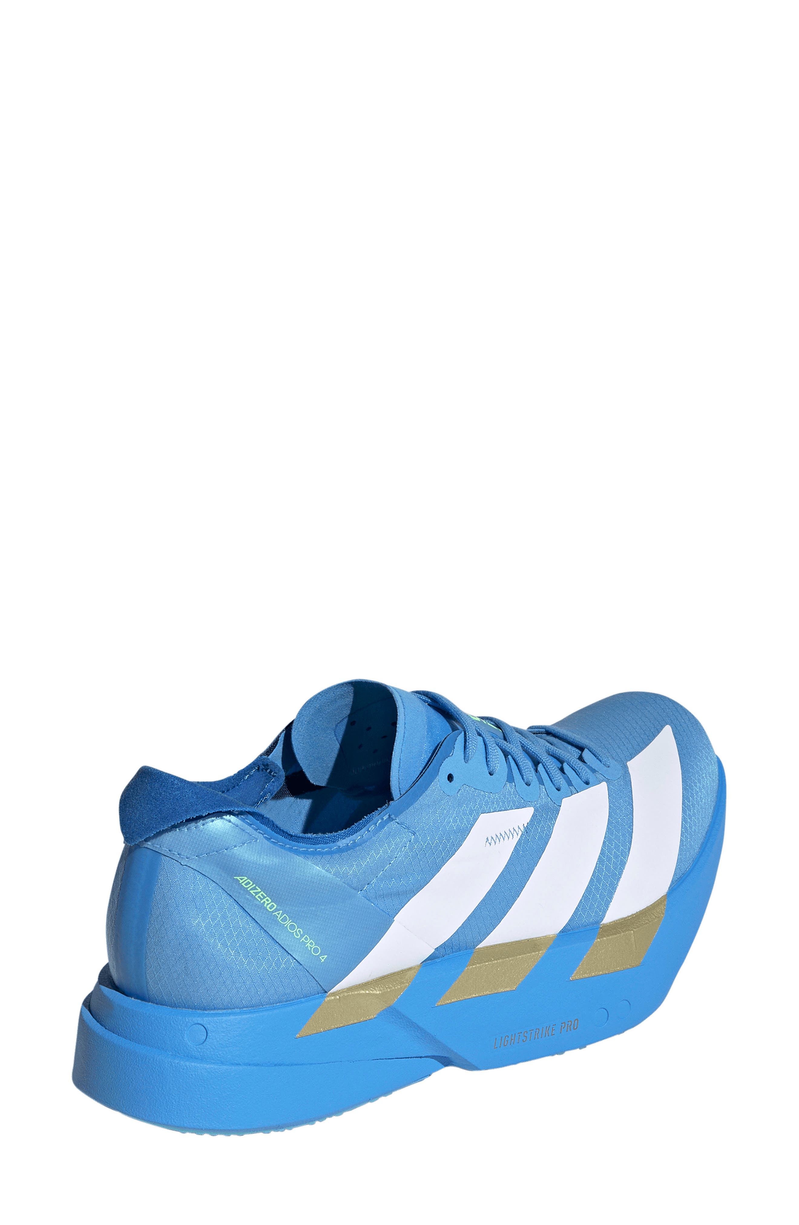 adidas Adizero Adios Pro 4 Racing Shoe, Alternate, color, White/ White/ Lime Burst