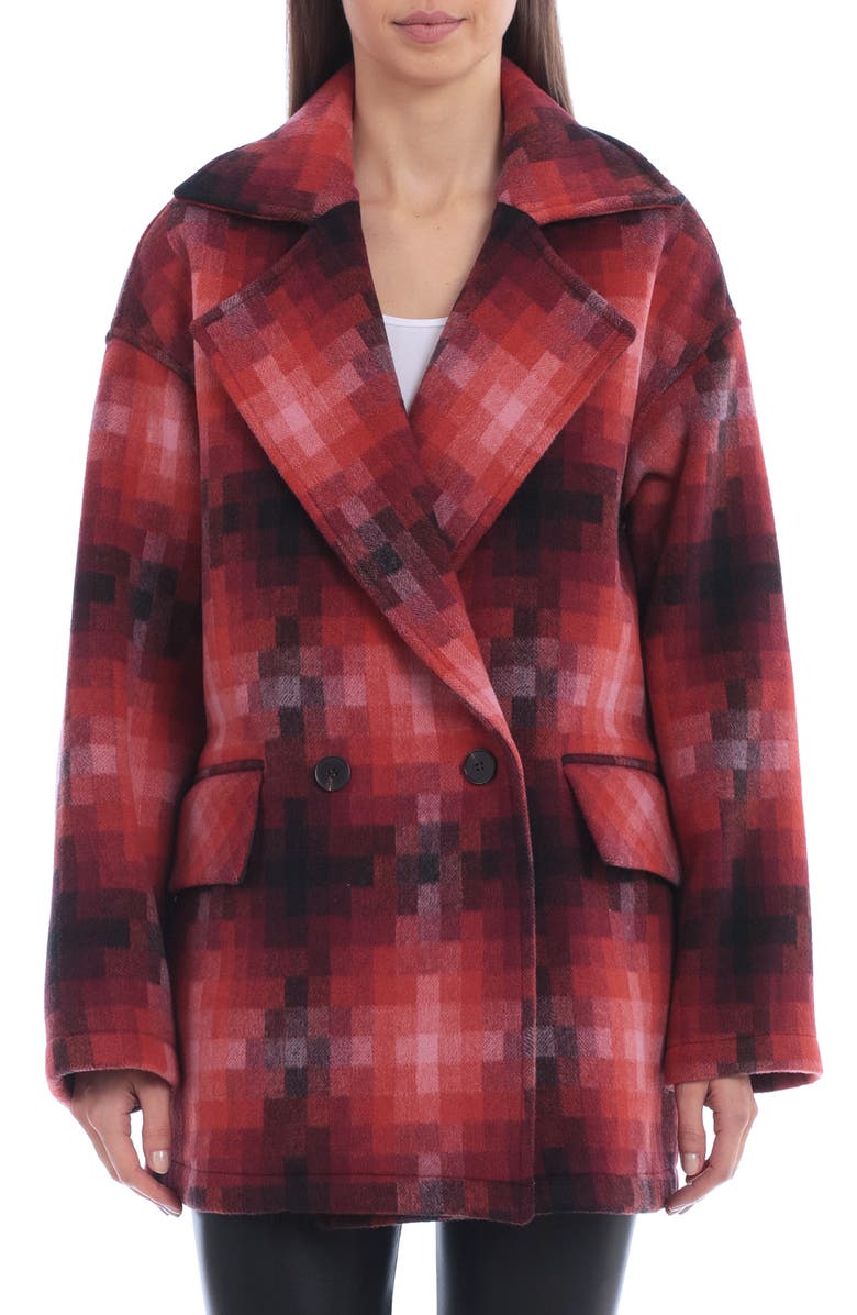 Avec Les Filles Geo Pattern Double Breasted Coat, Alternate, color, 