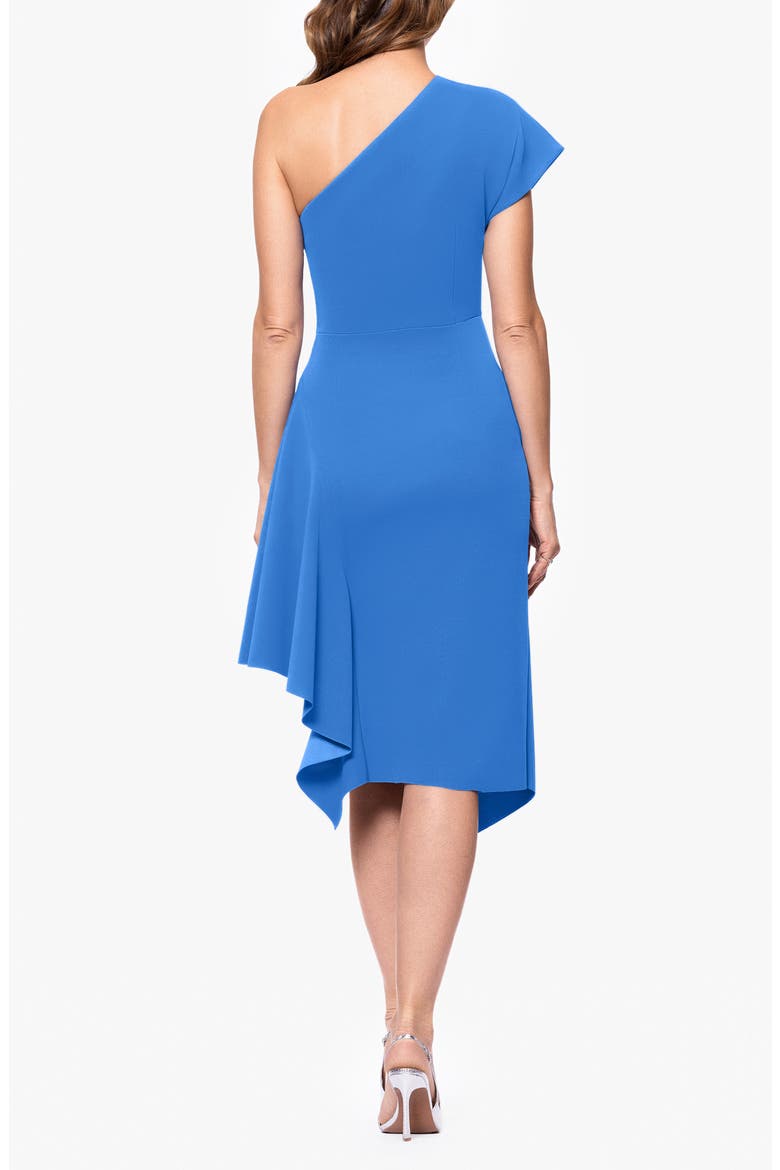 Asymmetric Scuba Knit Sheath Dress, Alternate, color, CORNFLOWER