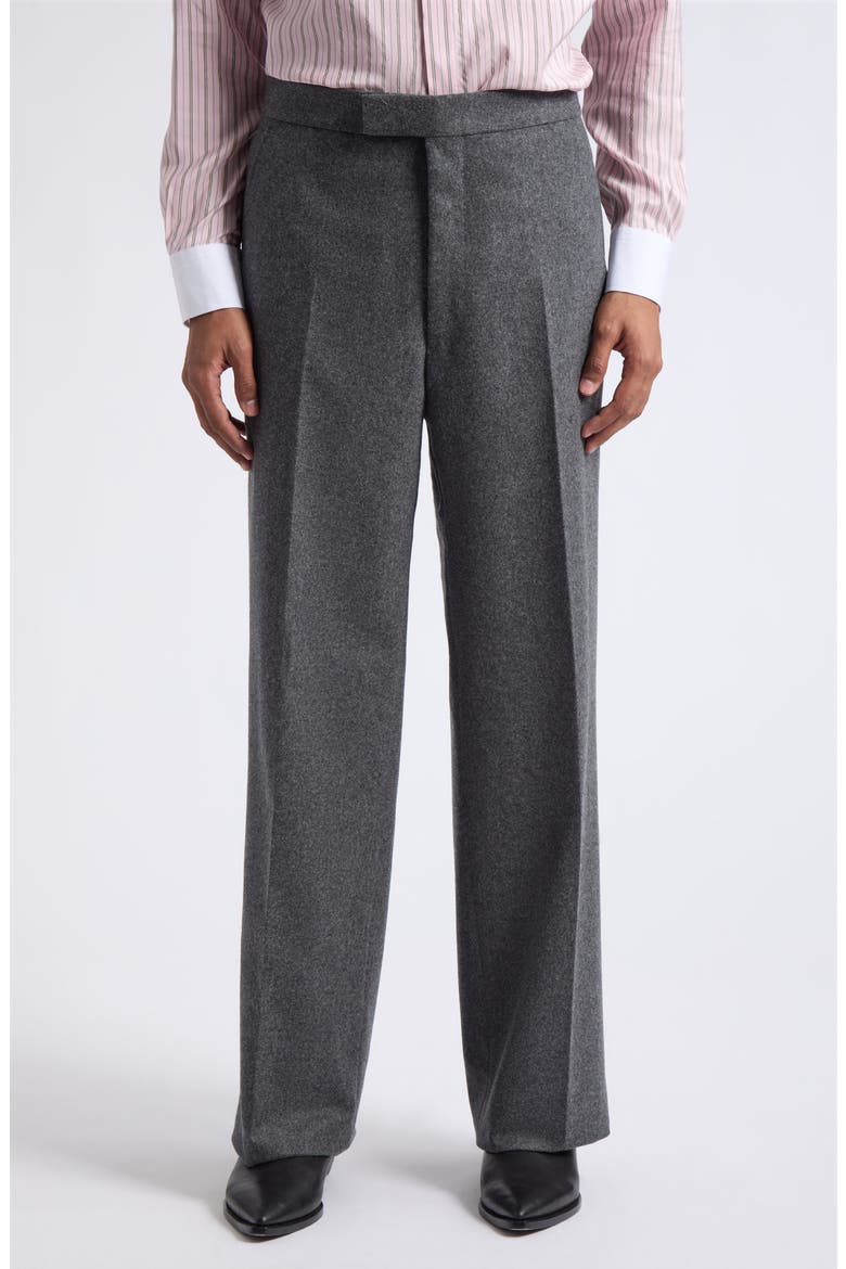 Flat Front Wool & Cashmere Felt Trousers, Main, color, GREY