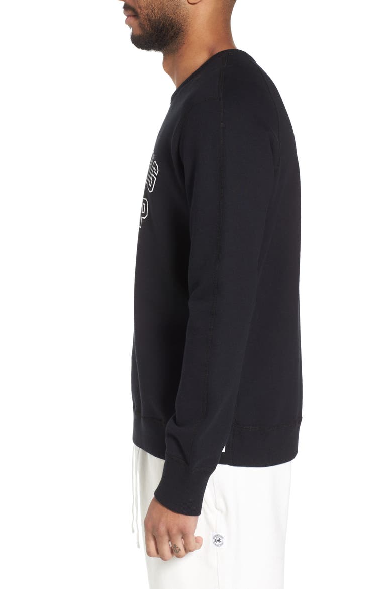 Varsity Logo Sweatshirt, Alternate, color, BLACK/ WHITE