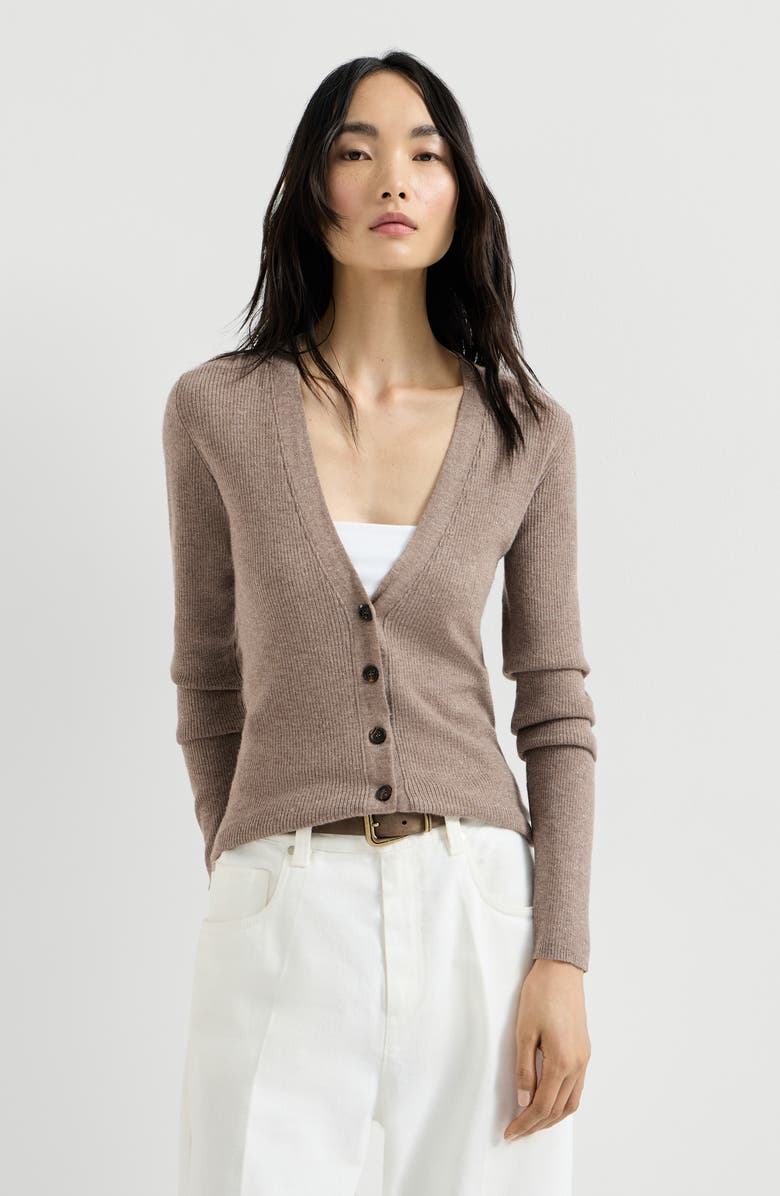 Brunello Cucinelli Cashmere cardigan, Main, color, Light Brown