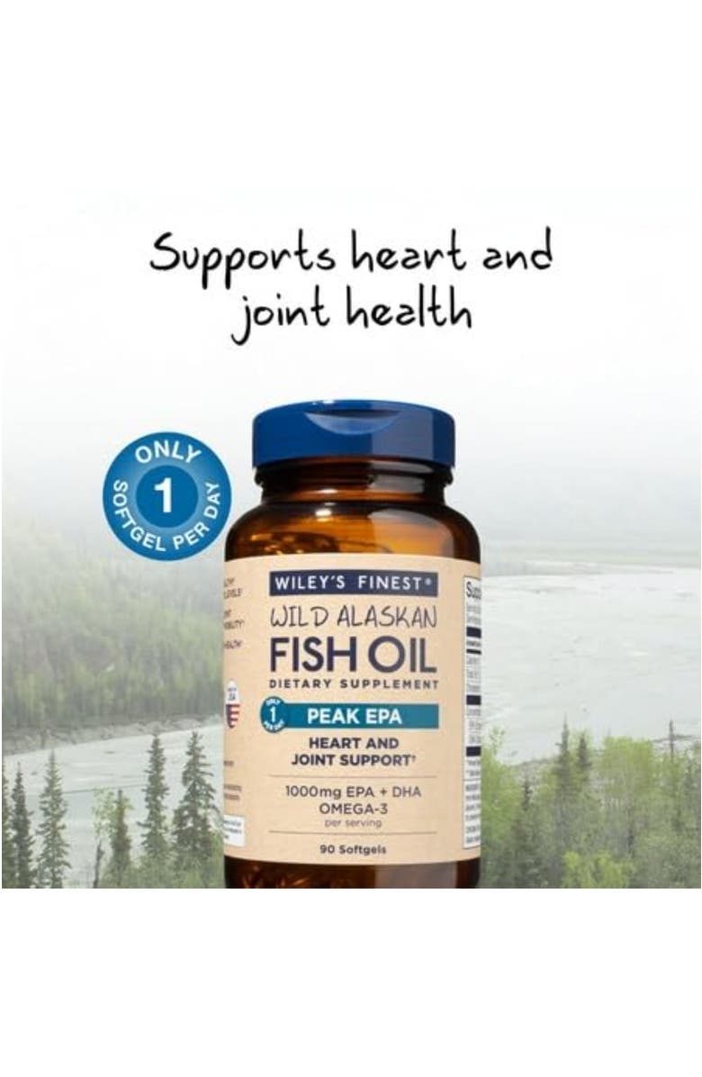 Wiley's Finest Peak EPA Omega-3 90 Softgels for Joint Health Support 1000 mg, Alternate, color, NO COLOR