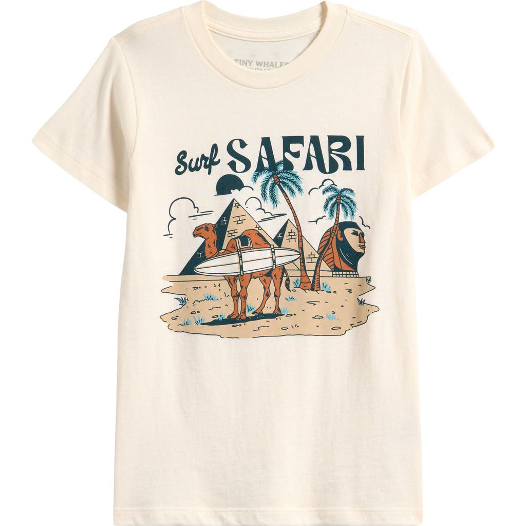 Tiny Whales Kids' Surf Safari Graphic T-shirt In White