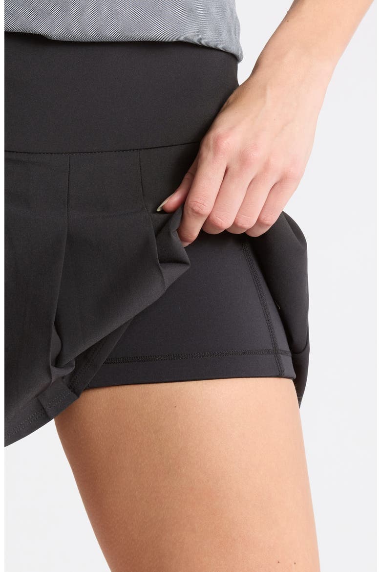 Pleated Performance Skort, Alternate, color, CAVIAR
