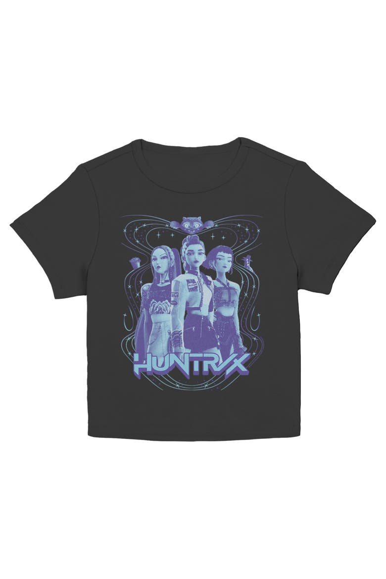 Junior's KPop Demon Hunters Huntrix Trio Honmoon  Graphic T-Shirt, Main, color, Black