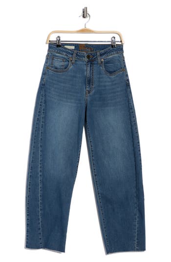 Kut From The Kloth Shay High Waist Raw Hem Wide Leg Jeans In Blue