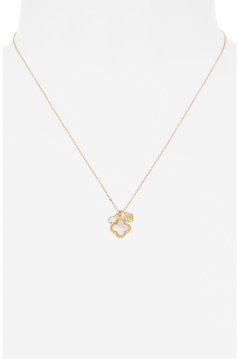 Sentimental Clover Pendant Necklace, Alternate, color, GOLD