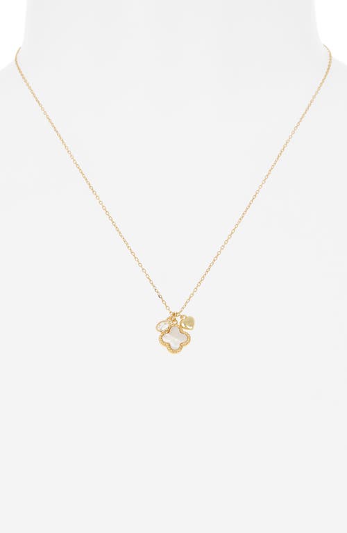 Argento Vivo Sterling Silver Sentimental Clover Pendant Necklace In Gold