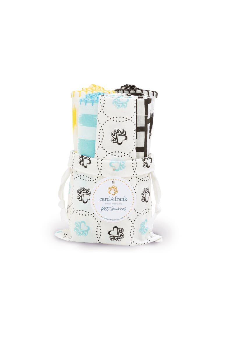 Pet Scarves 100% Cotton 5-Piece Variety Pack 20", Main, color, White