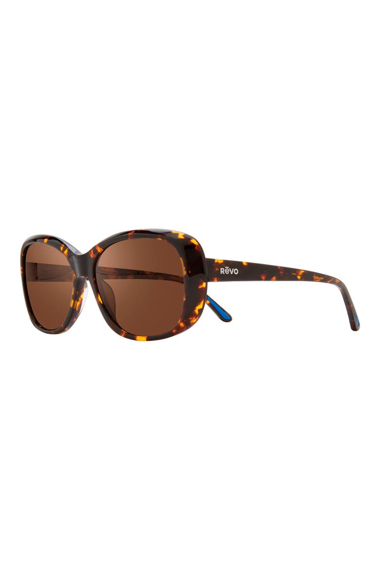 63mm Oval Polarized Sunglasses, Alternate, color, TORTOISE