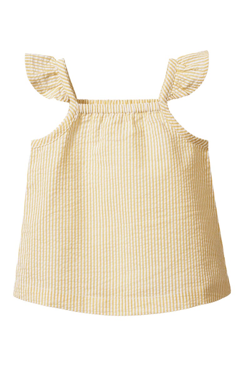 Kids' Petal Organic Cotton Seersucker Top, Main, color, GOLDEN STRIPE