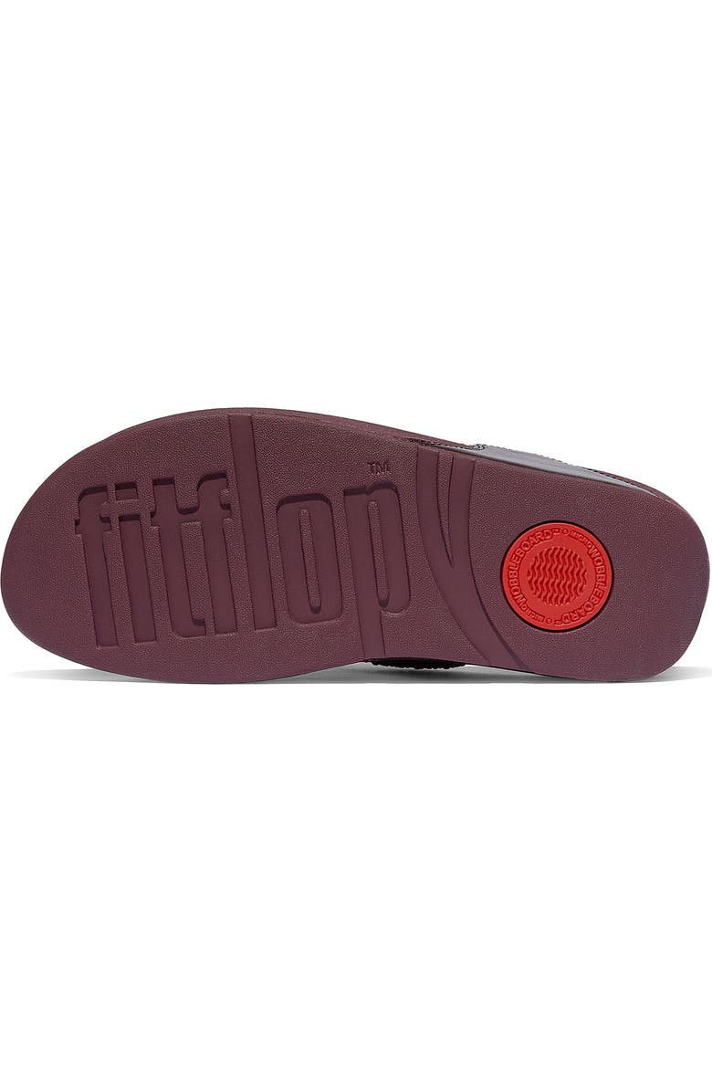 FitFlop Lulu Crystal Mix Toe Post Wedge Sandal, Alternate, color, Metallic Plumberry