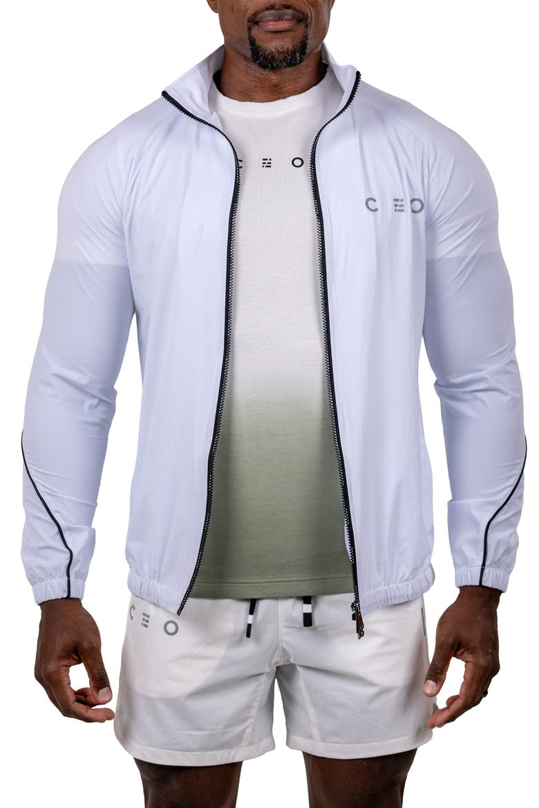 Performance Full Zip Athletic Jacket, Main, color, WHITE