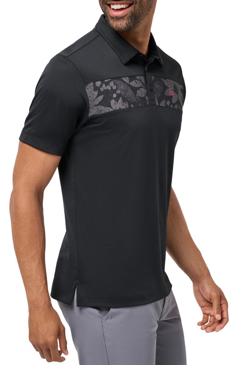 TravisMathew Good Good Chest Stripe Polo, Alternate, color, Black/ Damson