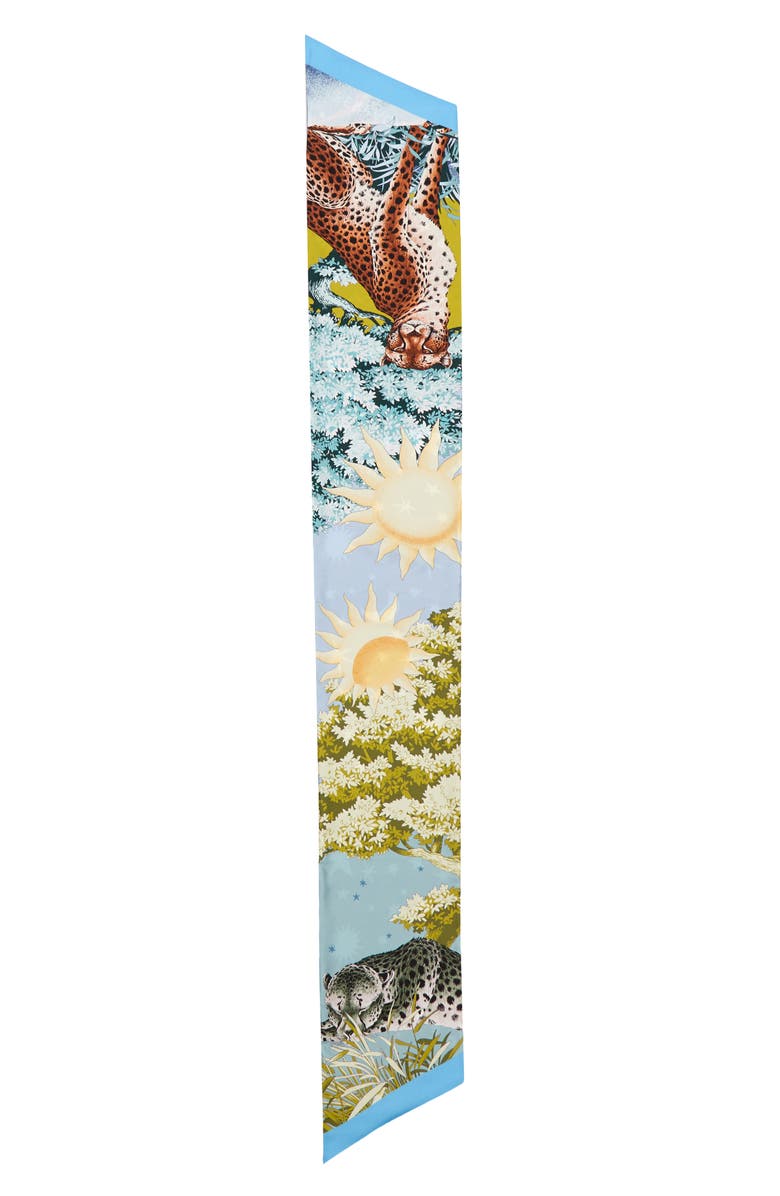 FERRAGAMO Day & Night Print Silk Scarf, Main, color,