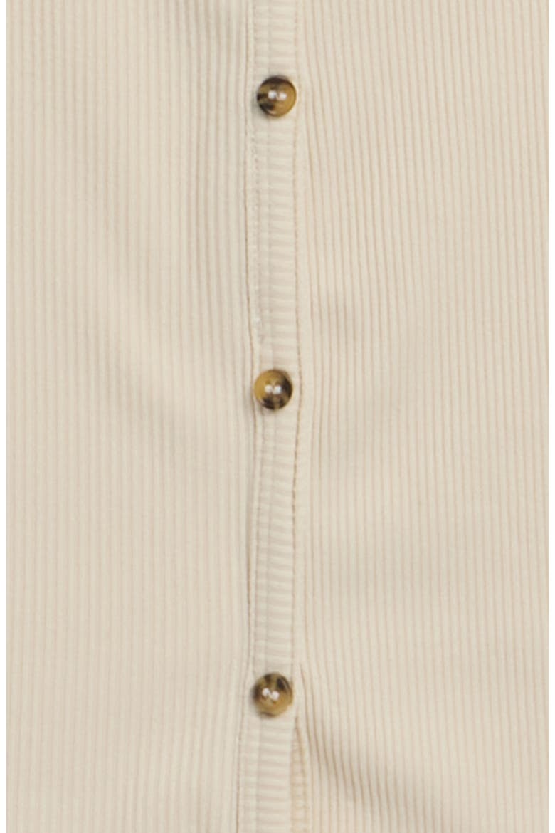 Kids' Long Sleeve Rib Knit Button-Up Top, Alternate, color, OATMEAL