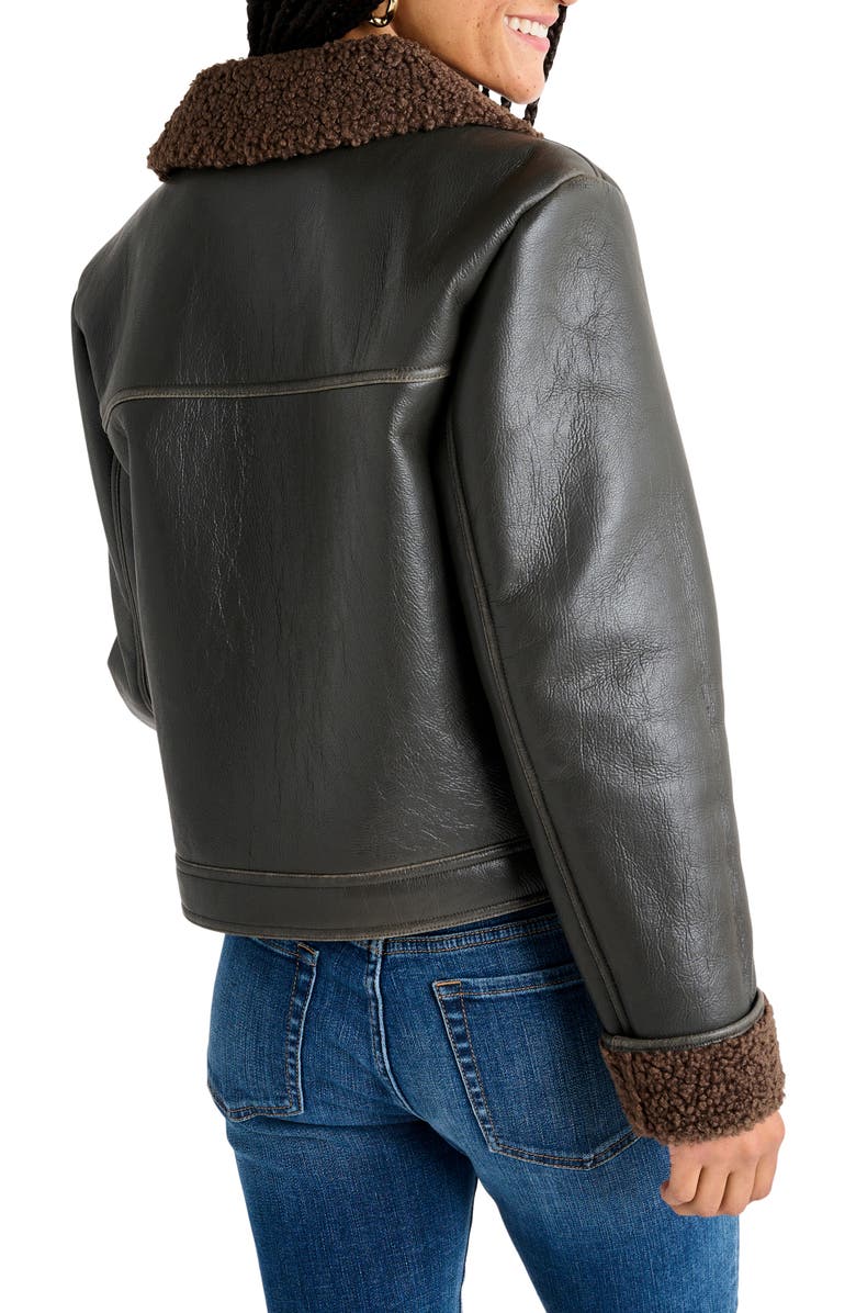 Splendid Romy Faux Leather Jacket with Faux Shearling Trim, Alternate, color,