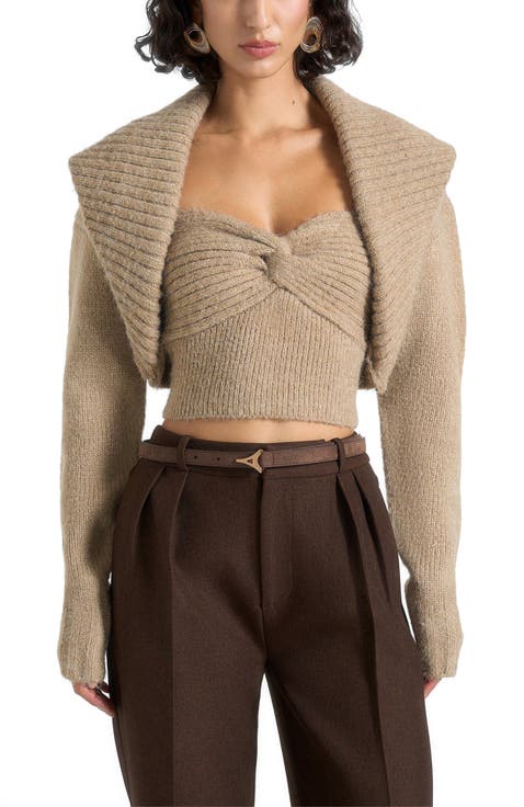 Emya 2-in-1 Knit Shrug With Twisted Bandeau Top