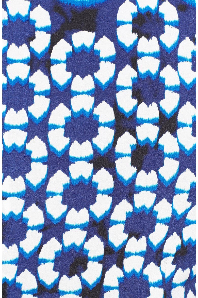Ikat Print Pleat Fit & Flare Dress, Alternate, color, BLUE MULTI