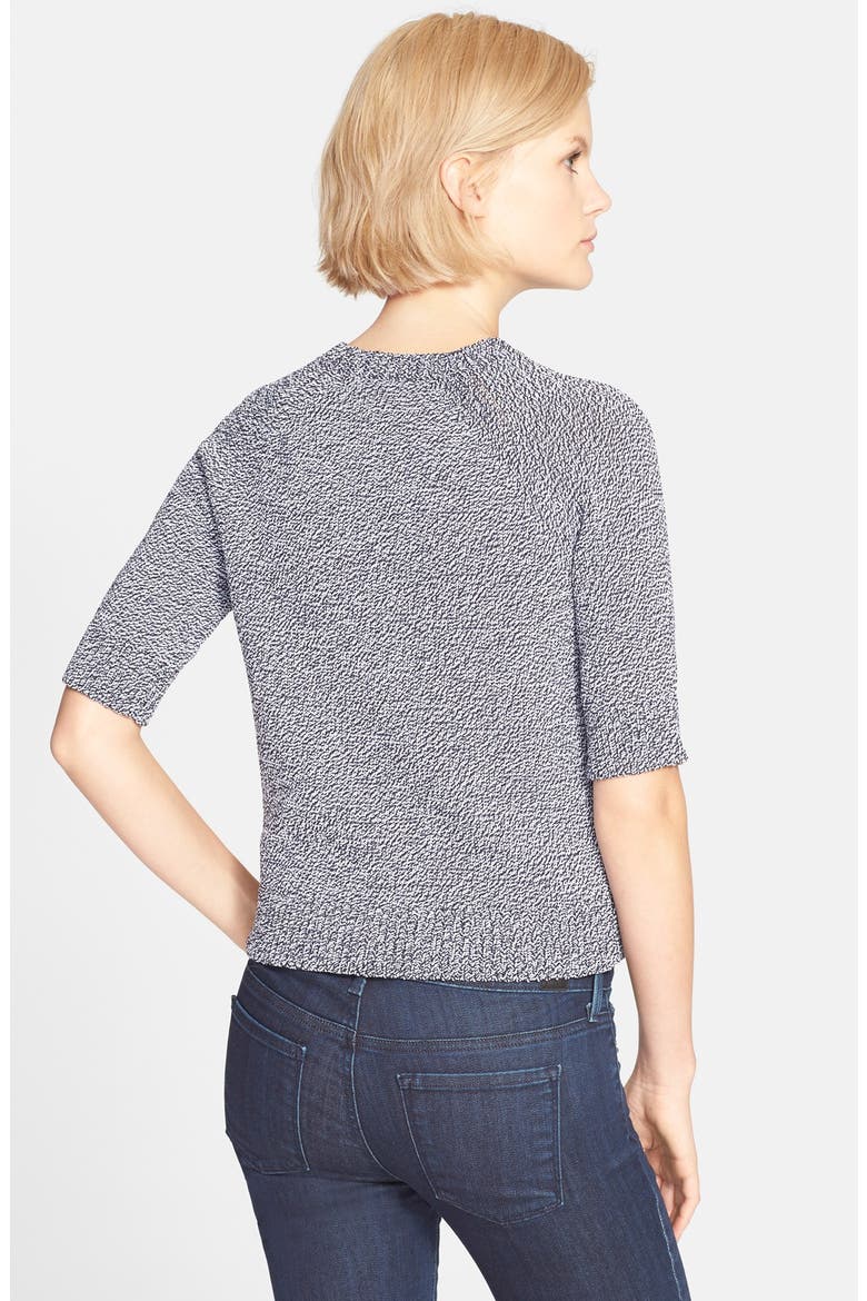 'Jodi CN' Short Sleeve Sweater, Alternate, color, NAVY/ WHITE