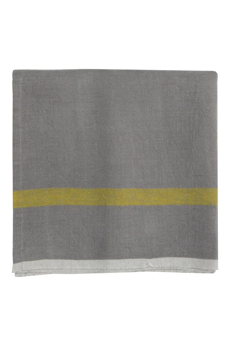 Set of 4 Laundered Linen Napkins, Main, color, GREY/LIME