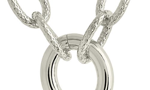 Sterling Forever Carter Round Link Statement Necklace In Silver