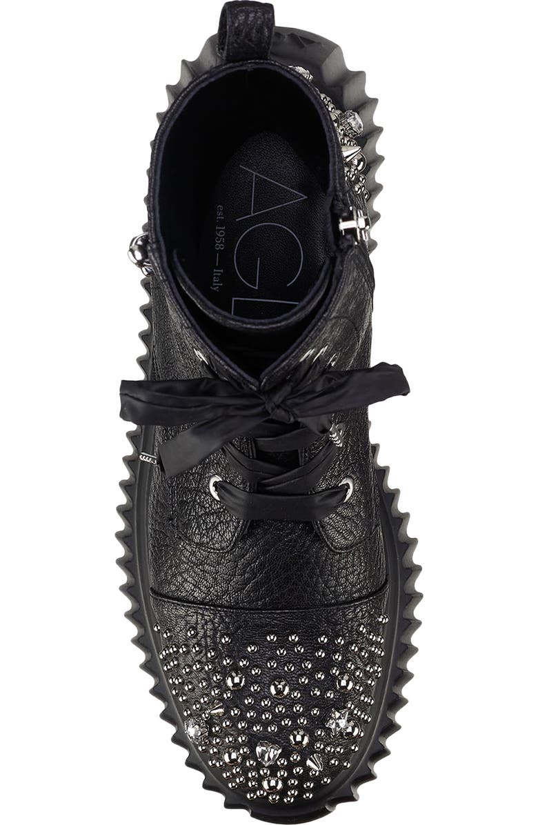 AGL Iggy Crystal Wedge Combat Boot, Alternate, color,