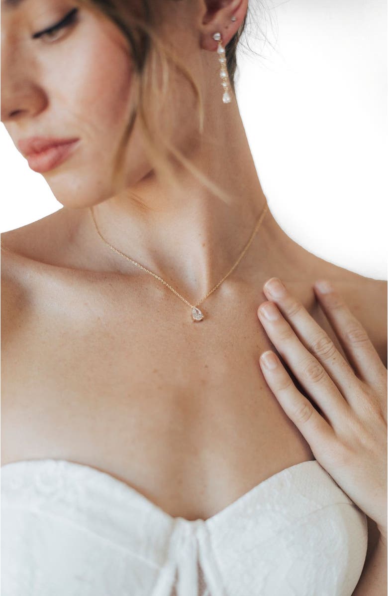 Untamed Petals Elizabeth Crystal Pendant, Alternate, color, Gold