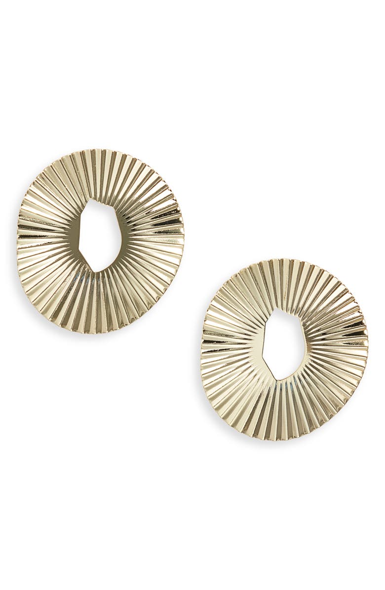 Nordstrom Pleated Circle Statement Earrings, Main, color,