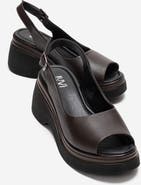 Forever & Always Shoes Laure Leather Wedge Sandal