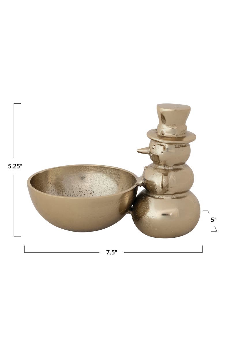 Aluminum Snowman Bowl, Alternate, color, Gold
