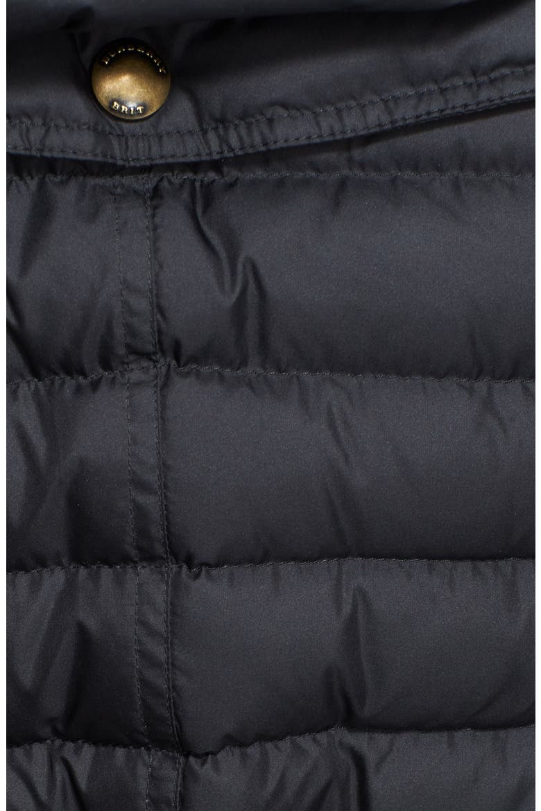 'Cornsdale' Channel Quilt Down Jacket with Hood, Alternate, color, BLACK