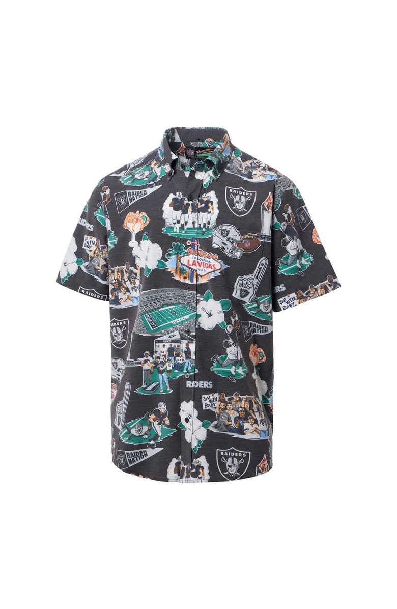 Reyn Spooner Men's Reyn Spooner Black Las Vegas Raiders Scenic Button-Down Shirt, Alternate, color, Black