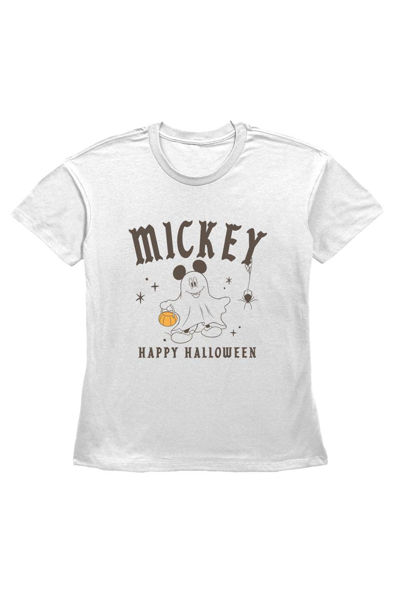 Womens Mickey & Friends Themed Club Ghost Costume Trick or Treat T Shirt, Main, color, White