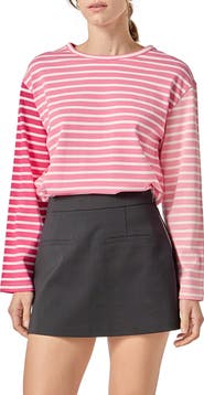 English Factory Colorblock Stripe Long Sleeve Cotton T-Shirt