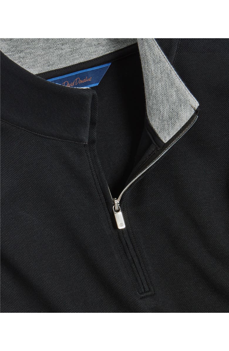 David Donahue Quarter Zip Pullover, Alternate, color, Black