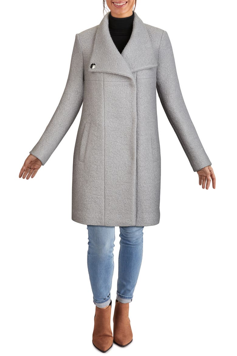 Wool Blend Bouclé Coat, Main, color, z/dnuGLACIER