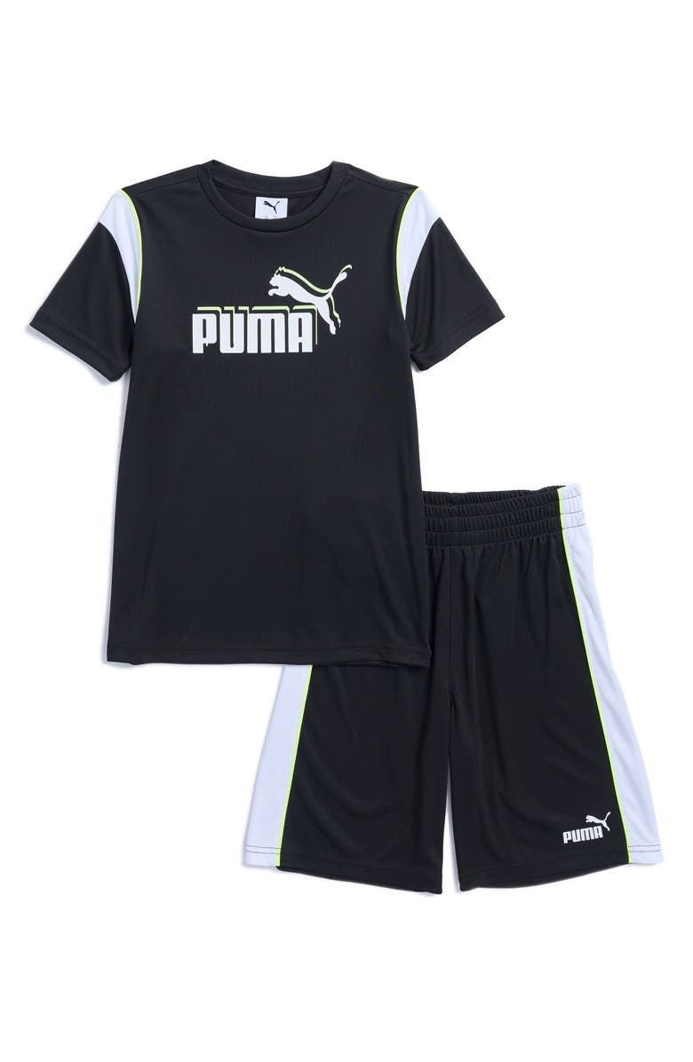 Children’s Sports Shorts Puma Graphic Logo Colour Black