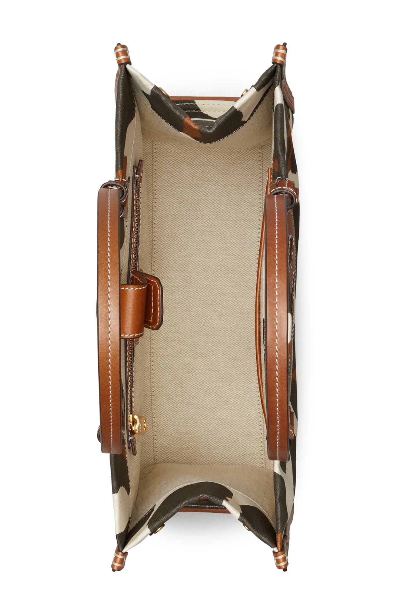 Tory Burch Ella Small Leopard Canvas Tote, Alternate, color, 