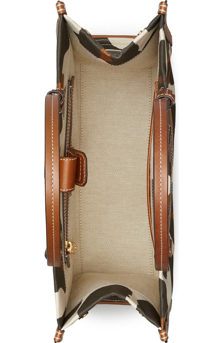 Tory Burch Ella Small Leopard Canvas Tote, Alternate, color,