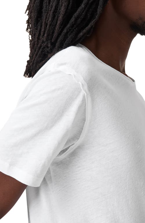 Allsaints Figure Crew Neck Raw Edge T-shirt In White