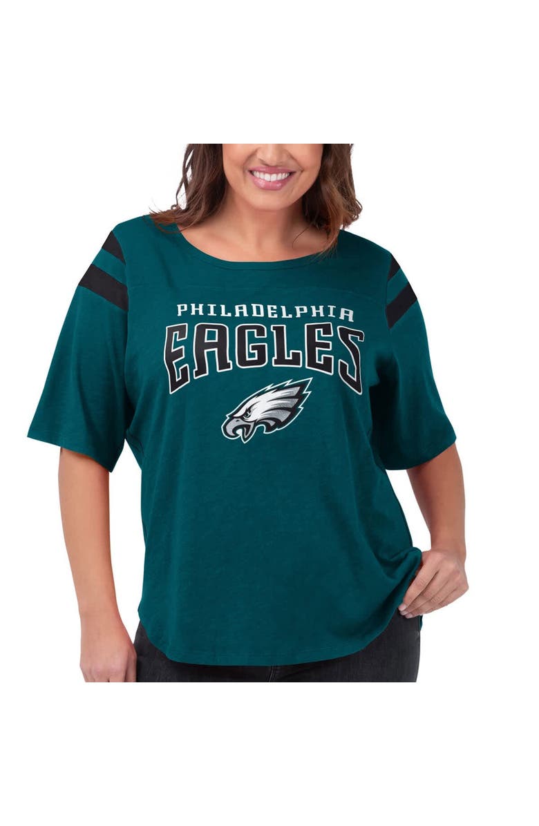 G-III 4HER BY CARL BANKS Women's G-III 4Her by Carl Banks Green Philadelphia Eagles Plus Size Linebacker T-Shirt, Alternate, color, Green