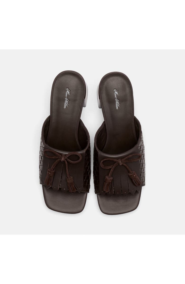 MARC NOLAN Sienna Calf Leather Tassel Block Heel Mules, Alternate, color, Espresso