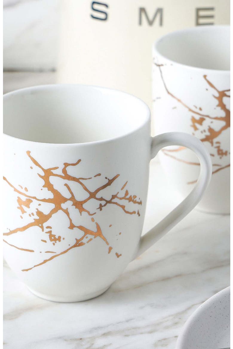 Zora Porcelain 4-Piece Mug Set, Alternate, color, White