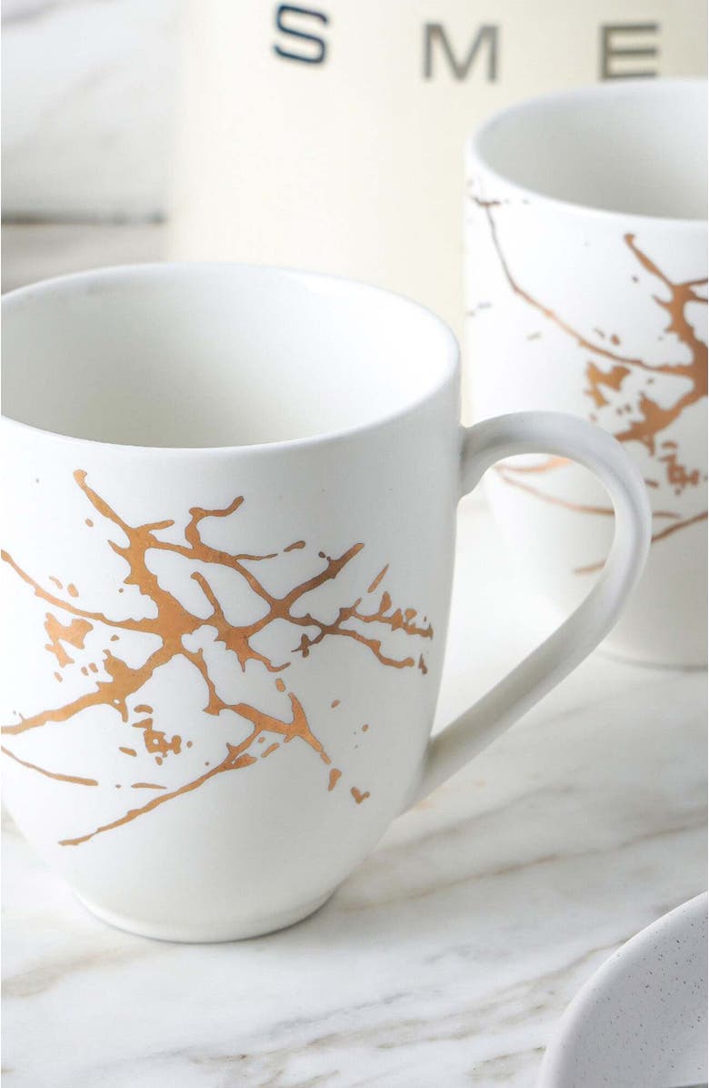 Stone Lain Zora Porcelain 4-Piece Mug Set, Alternate, color, White