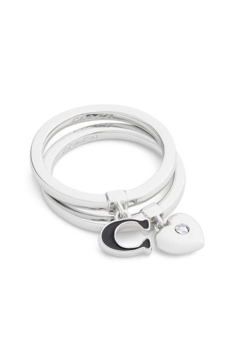 C-Motif & Heart Stack Ring Set