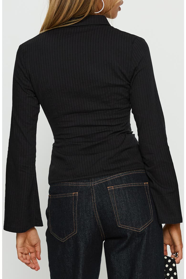 Emersonne Cotton Blend Button-Up Shirt, Alternate, color, BLACK