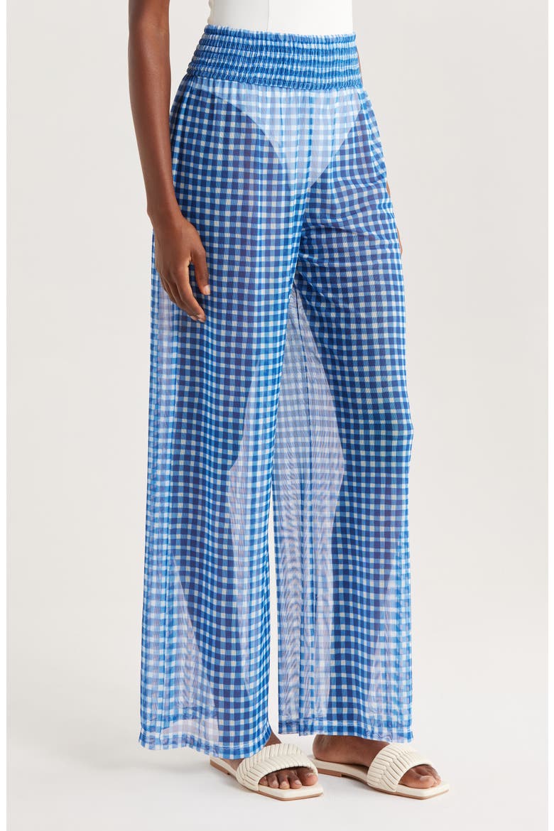 Eliza Cover-Up Pants, Alternate, color, BLUE GINGHAM