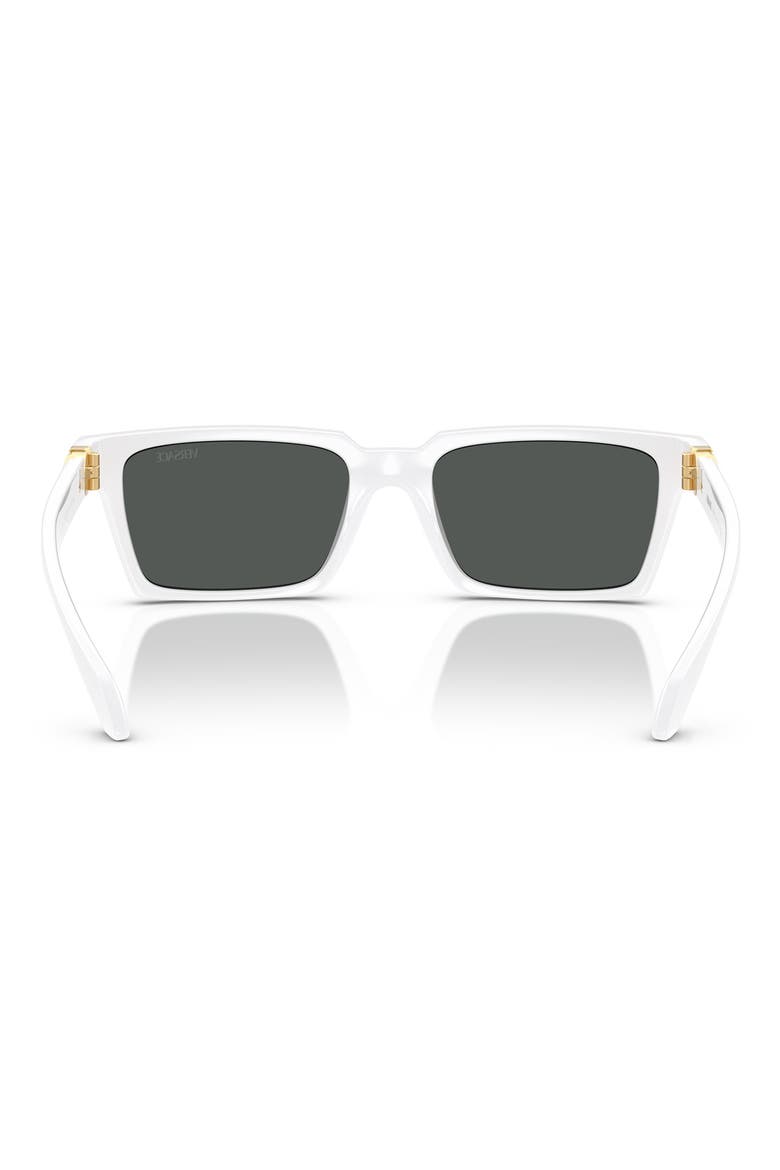 55mm Rectangular Sunglasses, Alternate, color, WHITE